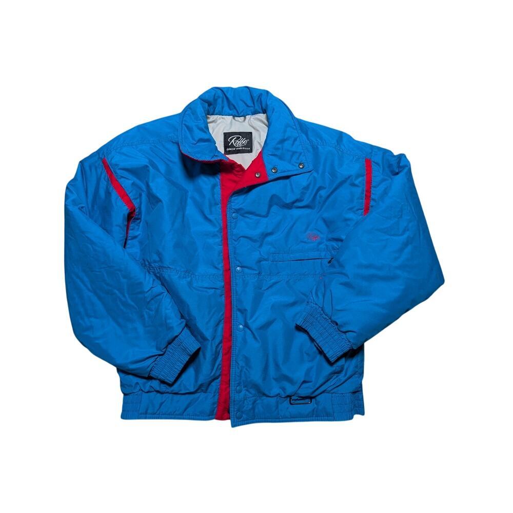 Roffe Skiwear Ski/Snowboard Winter Coat, Vintage 80's/90's, Blue & Red, L-Xl